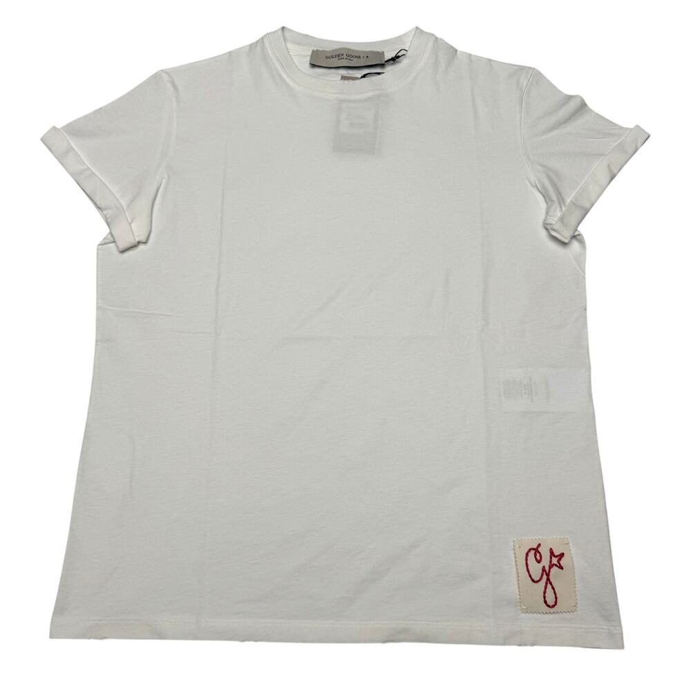 NWT Golden Goose Distressed Regular Fit T Shirt Vintage White Women's Medium